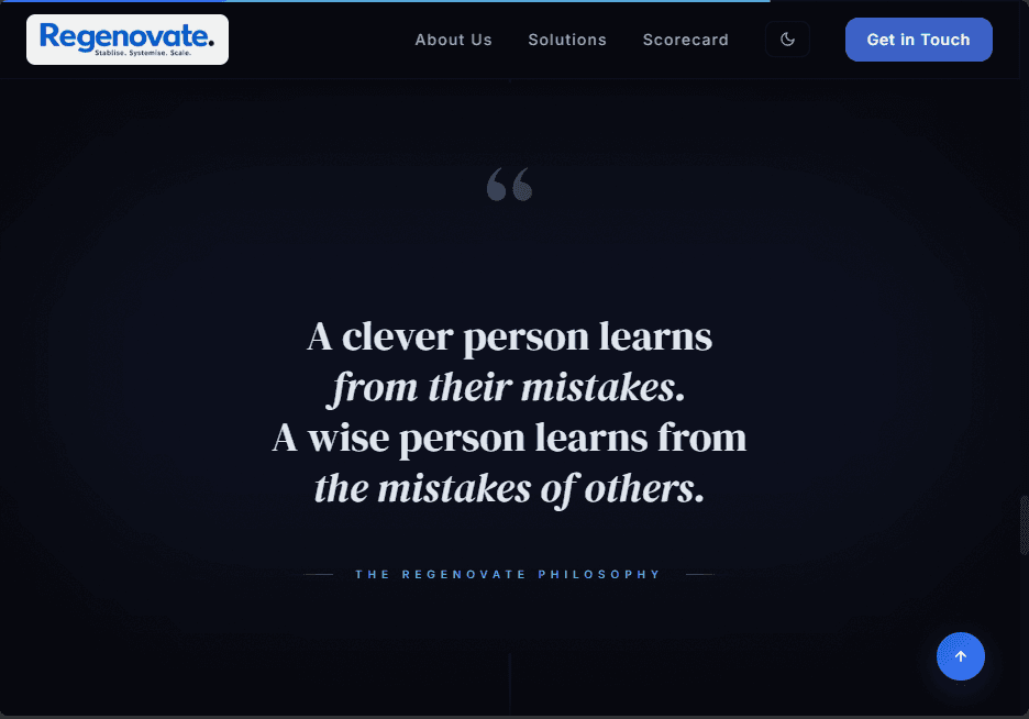 Regenovate website, built by Coltura